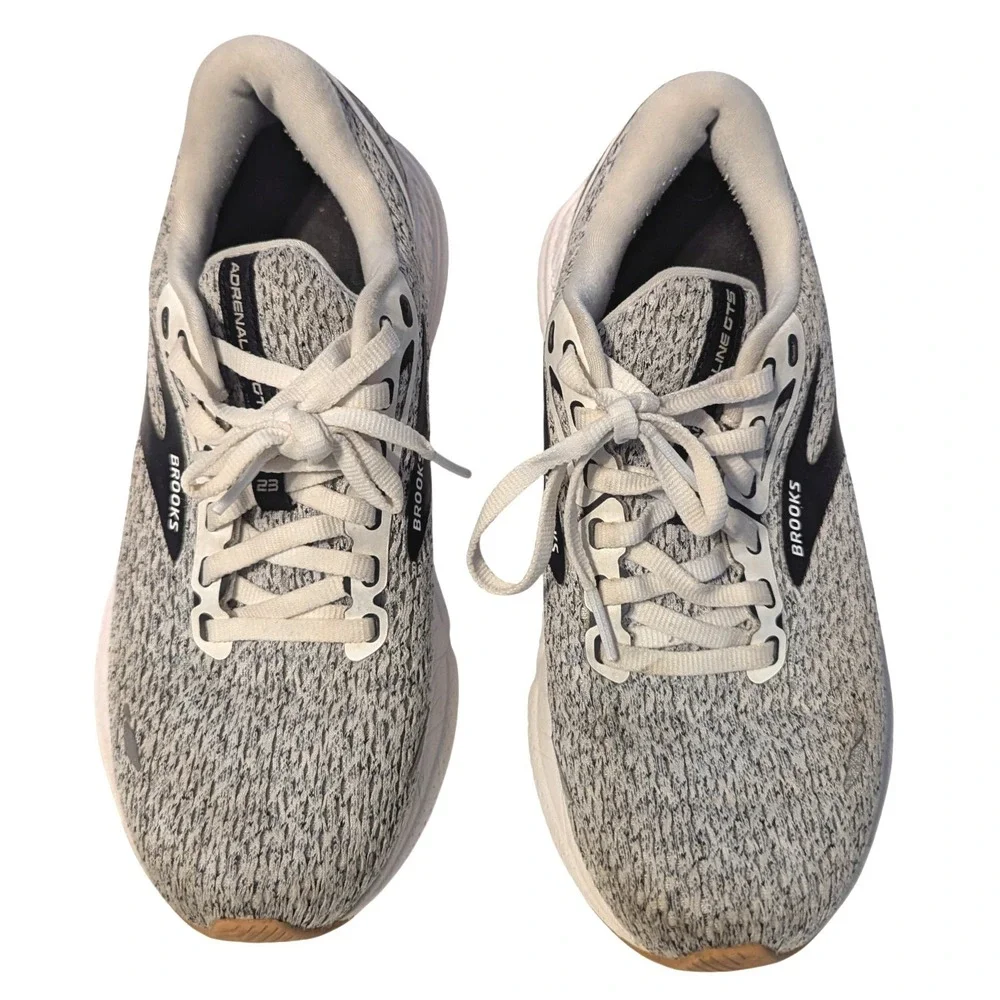 Brooks Adrenaline GTS 23 Grey White Running Shoes 1203811B112 Womens 7.5 Medium